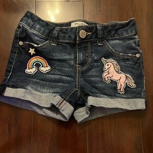 Mudd Denim Unicorn & Rainbow Denim Shorts